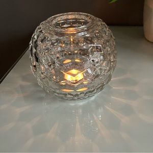 Vintage Clear Glass Globe Fairy Light Candle Holder